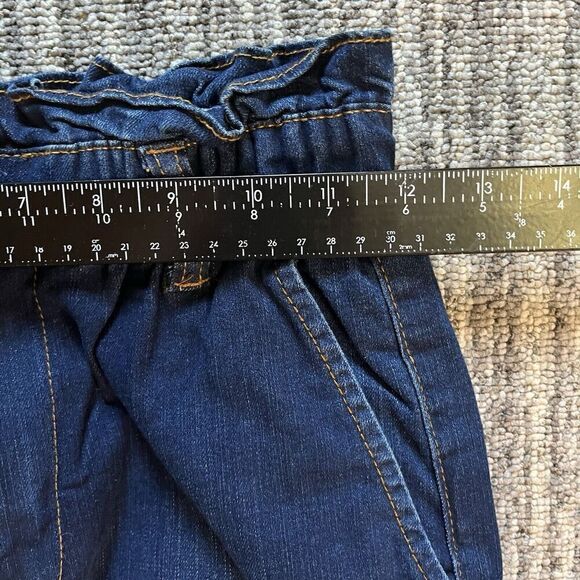 No Boundaries Womens Barrel Jeans Juniors Sz Sm 3/5 Paper Bag Waist Dark Wash - Picture 5 of 7